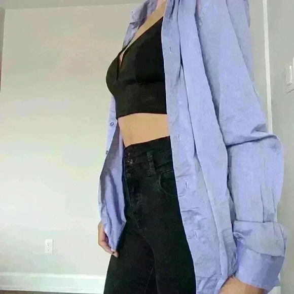 Le Chateau, men's shirt, europeen Slim fit, cover up, purple, button down, Sz: M - Picture 6 of 11